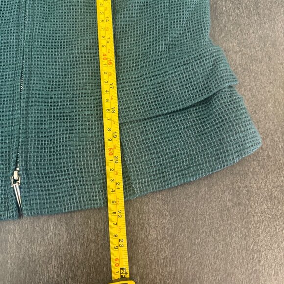 Akris Punto Front Zip Up Jacket Women's Textured 100% Silk Green, Size S - Picture 8 of 9